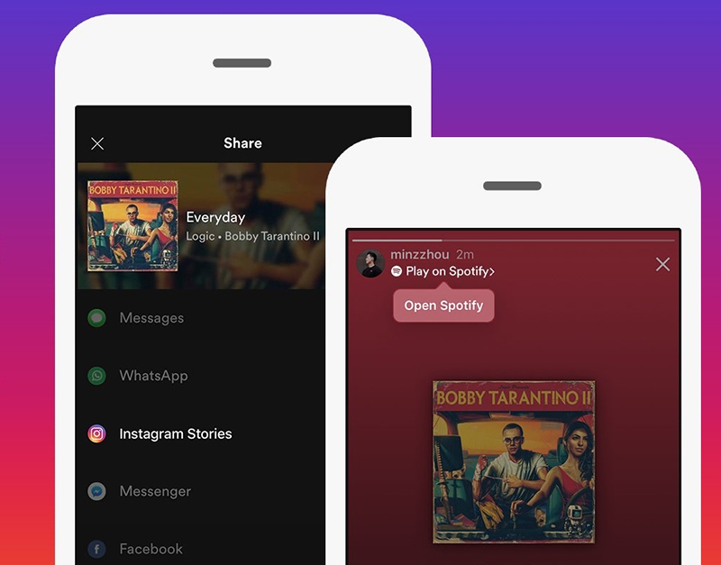 Spotify se integra de forma nativa en  Instagram Stories