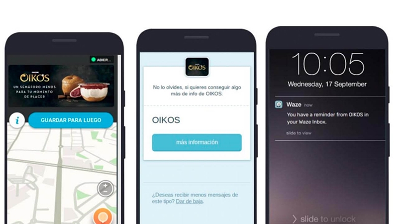 El yogur Oikos de Danone se cuela en la app Waze