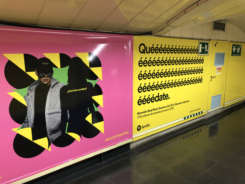 La campaña 'Wrapped' de Spotify toma una estación de metro