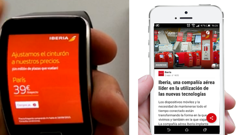 Campaña de Iberia en smartwatches
