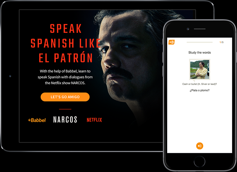 Babbel enseña español al estilo de la serie 'Narcos'