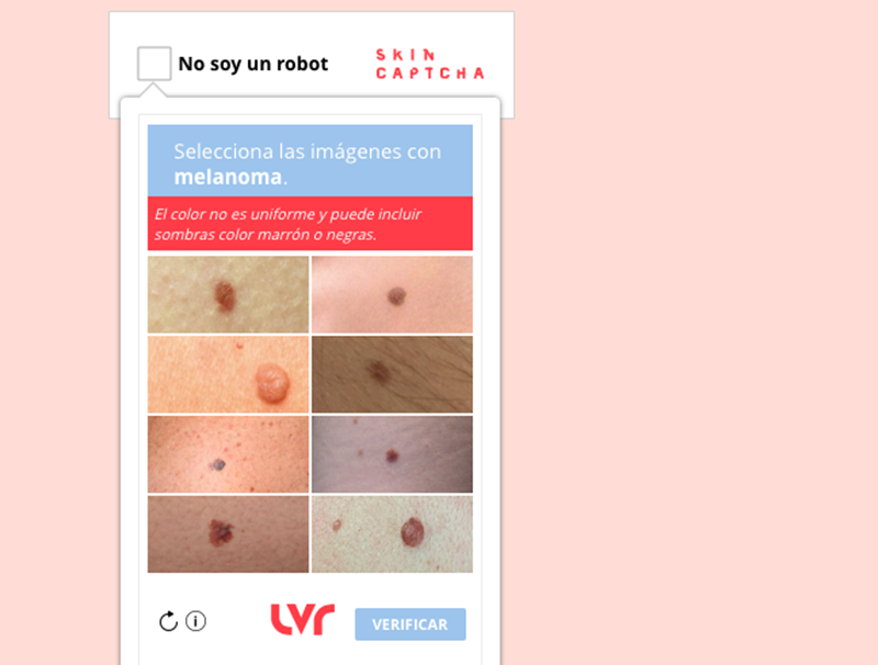 Skin Captcha, test online para detectar el cáncer de piel