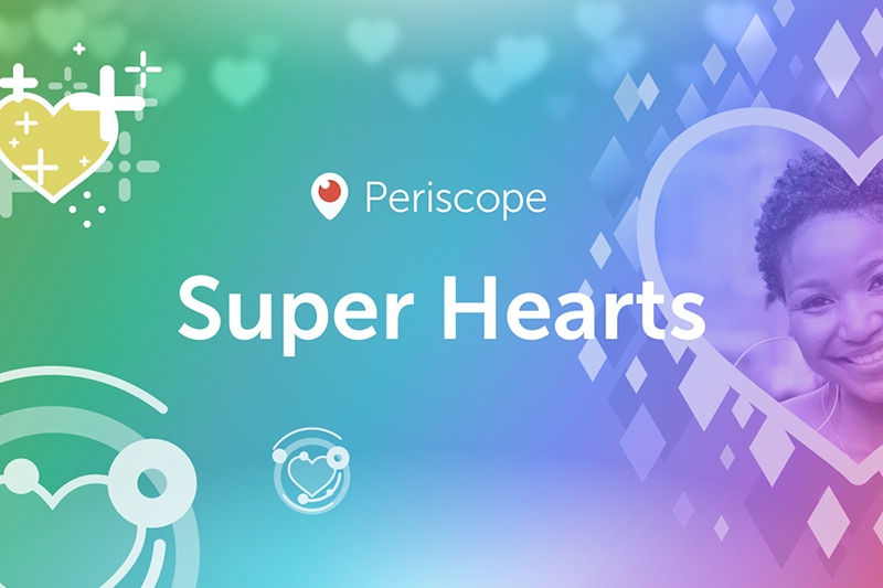 Super Hearts para dar y recibir durante las emisiones en Periscope