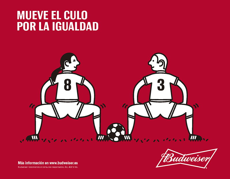 Budweiser invita a los futbolistas a mover el culo por la igualdad
