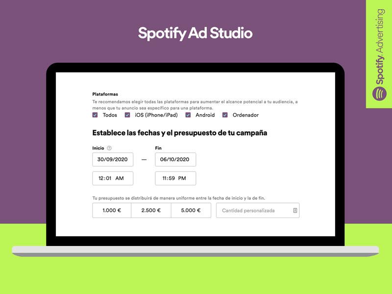Spotify permite la creación de anuncios en solo 24 horas