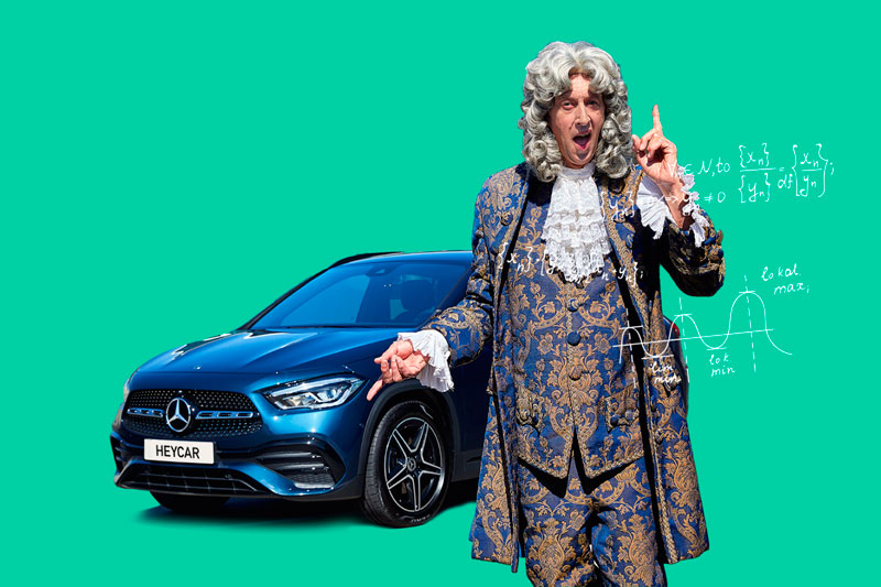 Isaac Newton protagoniza la campaña de lanzamiento de heycar