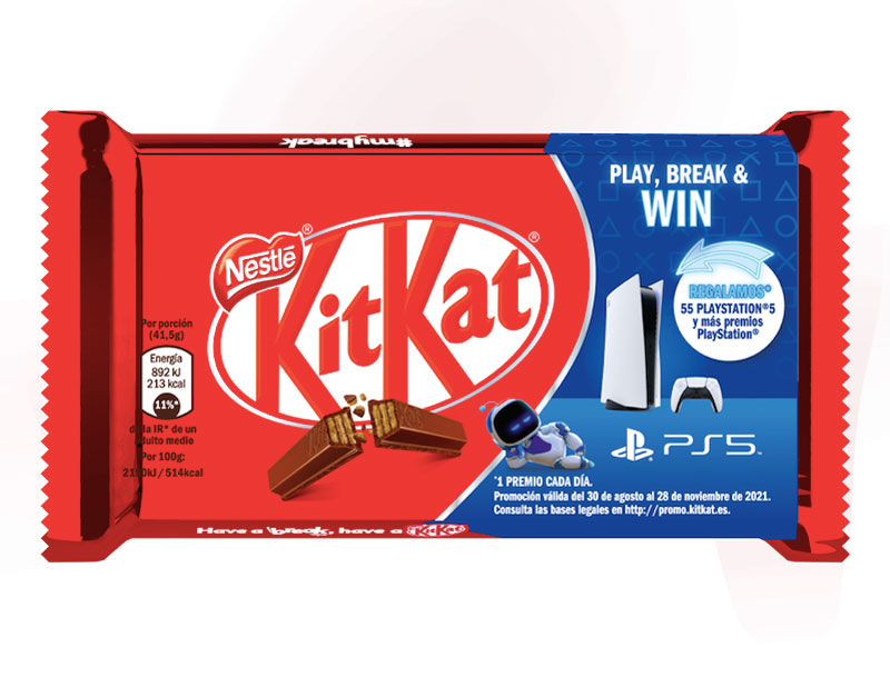 Promoción de KitKat y PlayStation 5 para gamers