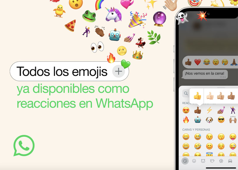 WhatsApp anuncia que amplía el acceso a emojis