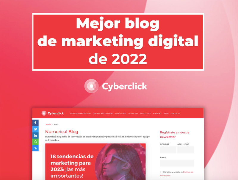 El mejor blog de marketing digital de 2022 es de Cyberclick